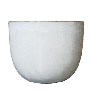 Macetero esmaltado opal blanco