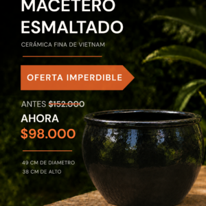 Macetero Esmaltado azul o negro